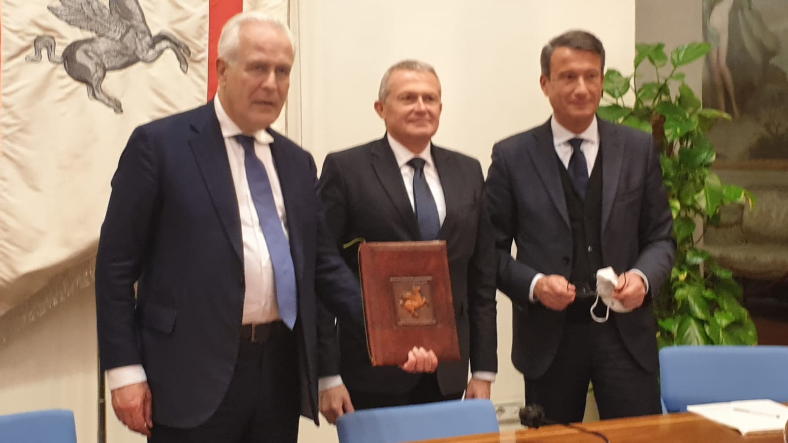 Il Presidente Giani, il Presidente Guasconi e il Segretario Generale Salvini